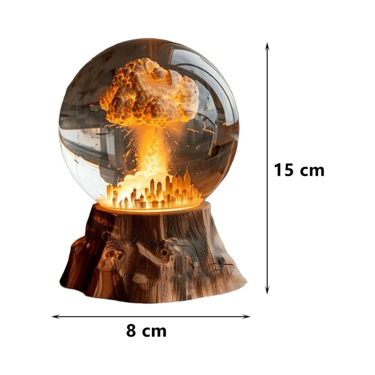 Atomic Bomb Explosion Lamp with 3D Mushroom Cloud Design - Eco-Friendly Resin Night Light