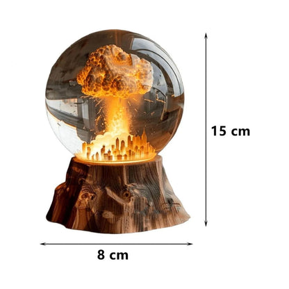 Atomic Bomb Explosion Lamp with 3D Mushroom Cloud Design - Eco-Friendly Resin Night Light