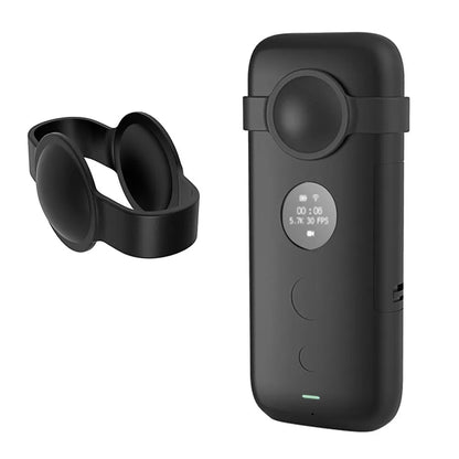 Insta360 ONE X silicone protective case in black or red colours showing camera protection