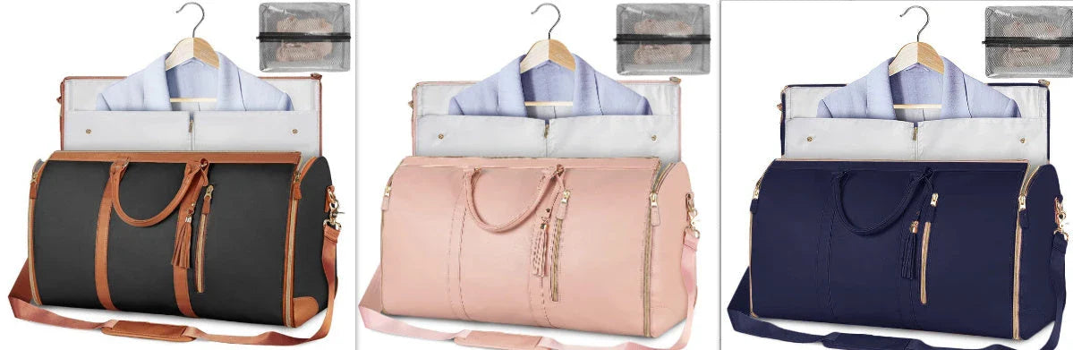 Spacious Travel Duffel Bag - Versatile Women's Handbag with Folding Suit Compartment in Multiple Color Options