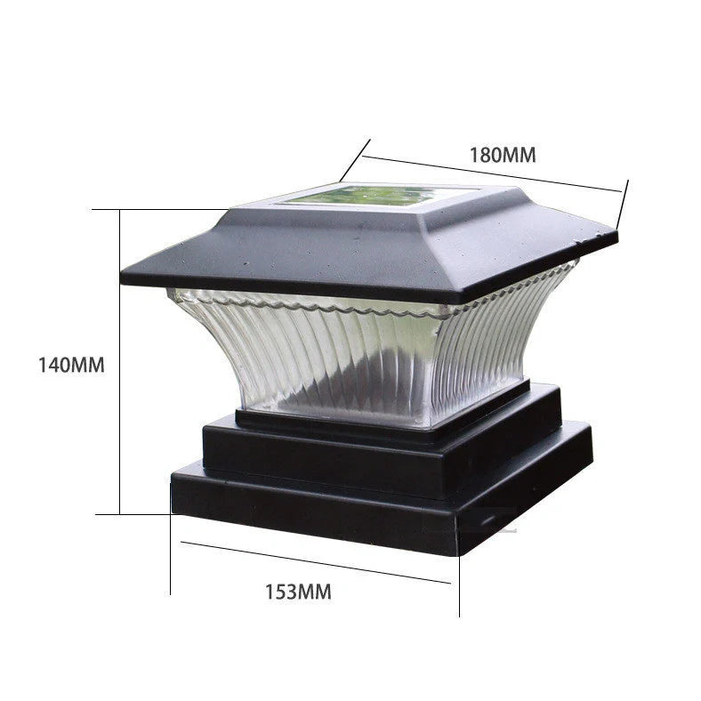 Solar lamp post headlamp with polycrystalline panel and ABS housing in black, copper, or tan finishes