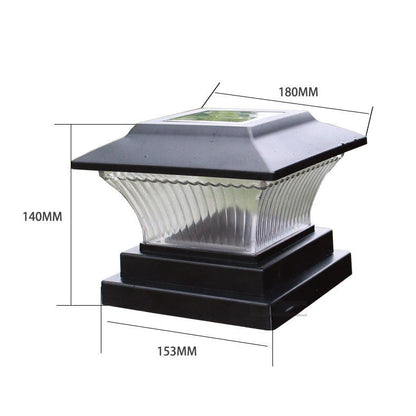Solar lamp post headlamp with polycrystalline panel and ABS housing in black, copper, or tan finishes