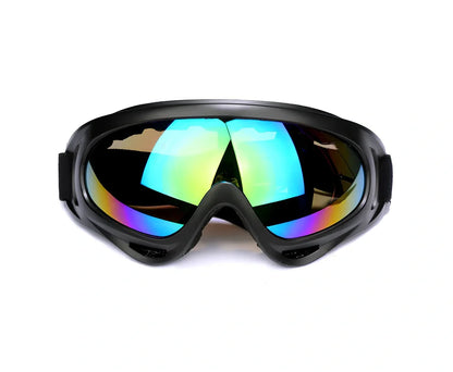 Motorcycle sports goggles with colour-changing lenses and silica gel frame for wind protection