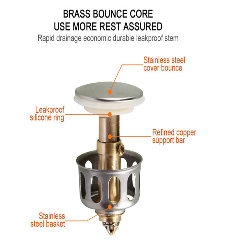 White copper bounce filter element for a single basin kitchen sink waste outlet.