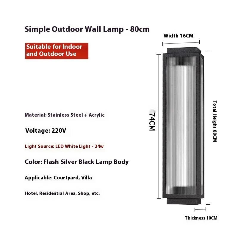 Stainless steel outdoor wall lamp for garden and courtyard lighting