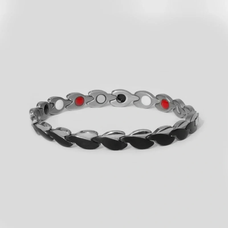 Women's navy blue titanium steel energy health bracelet with sleek design