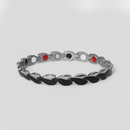 Women's navy blue titanium steel energy health bracelet with sleek design