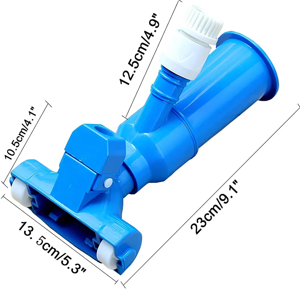 Swimming pool cleaning tool set with fine mesh head, ABS tubes, and connectors for debris removal