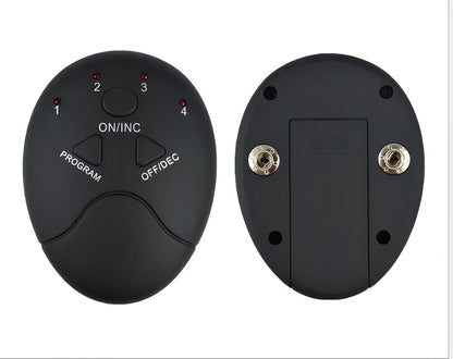 EMS muscle stimulator with six conductive pads for abdominal training and electrical muscle stimulation