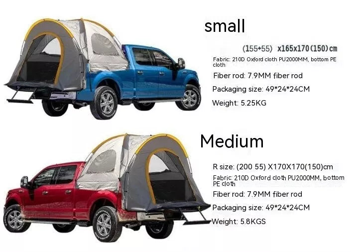 Gray multi-function tent for car rear box, spacious shelter for outdoor adventures