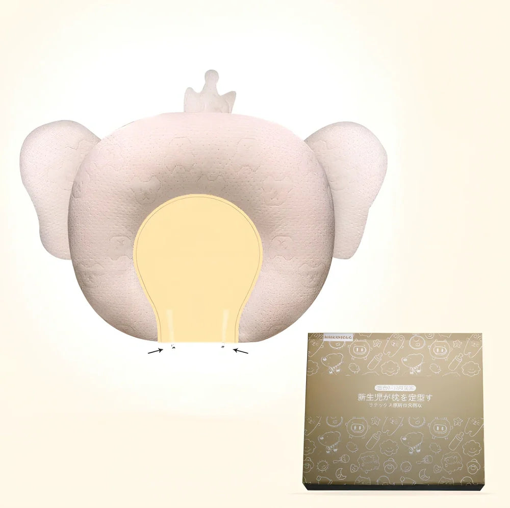 White baby pillow with latex core measuring 30x40cm for infant head support