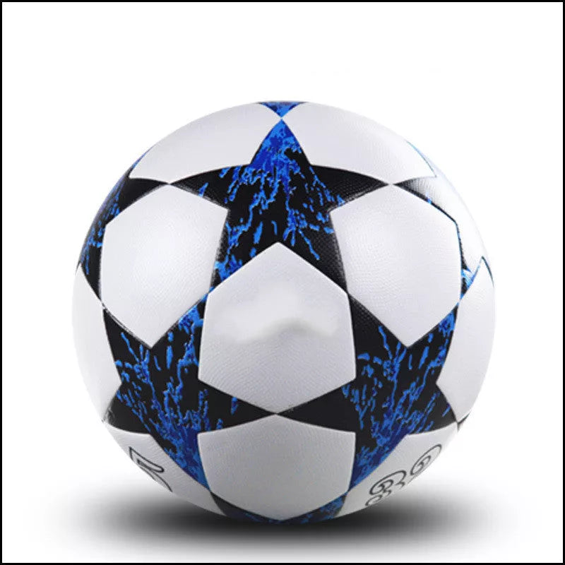 UEFA Champions League football in multi-color options, sizes quasi No. 4 and 5, with PU leather and butyl liner