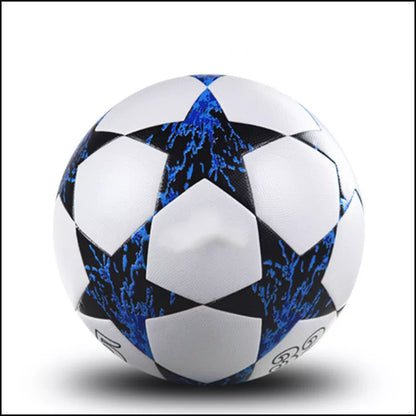 UEFA Champions League football in multi-color options, sizes quasi No. 4 and 5, with PU leather and butyl liner