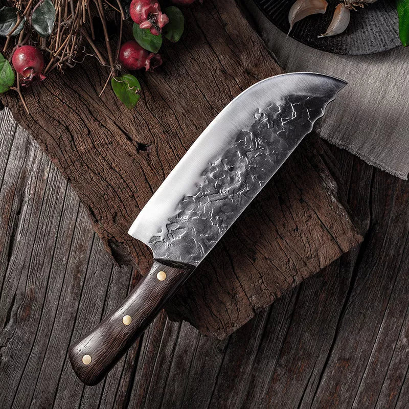 Hand Forged Longquan Kitchen Knife with 20-inch stainless steel blade and ergonomic handle