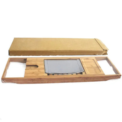 Bamboo bathtub frame storage unit with single-tier design for bathroom organisation
