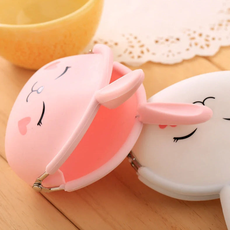 Korean rabbit design zero purse in candy colours with 10cm compact dimensions and silica gel construction