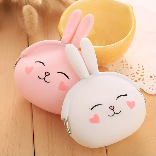 Korean rabbit design zero purse in candy colours with 10cm compact dimensions and silica gel construction