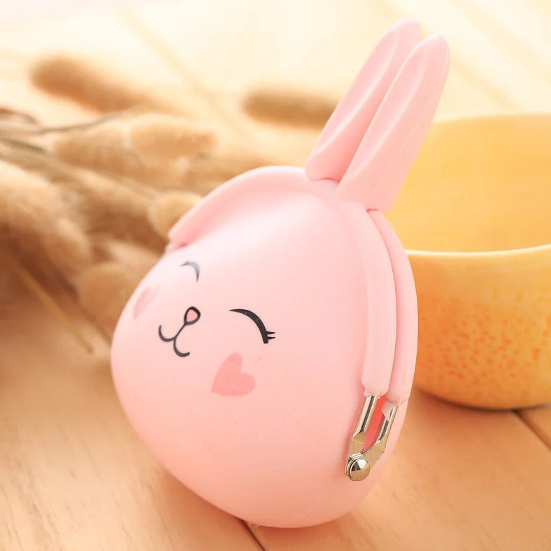 Korean rabbit design zero purse in candy colours with 10cm compact dimensions and silica gel construction