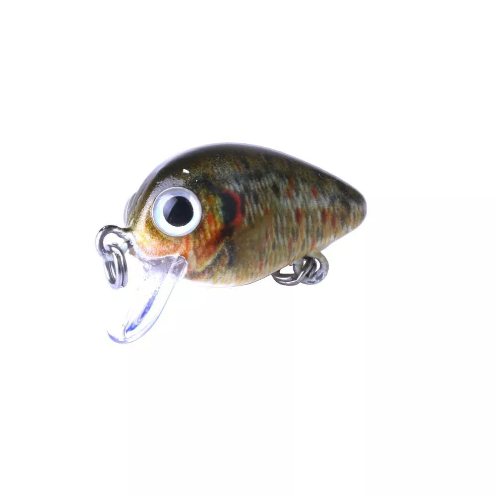 Mini Crankbait fishing lures set with bright colors and 3D holographic eyes