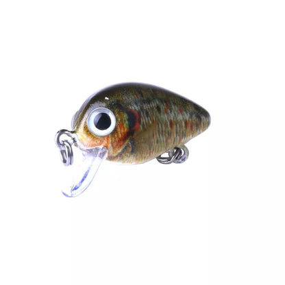 Mini Crankbait fishing lures set with bright colors and 3D holographic eyes