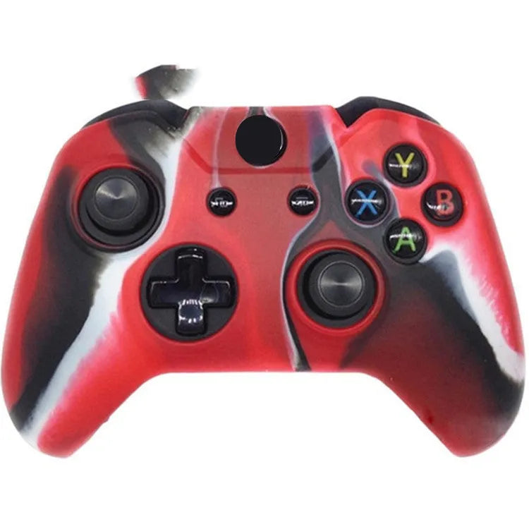 Xbox One controller with soft silicone protective case in blue camouflage colour