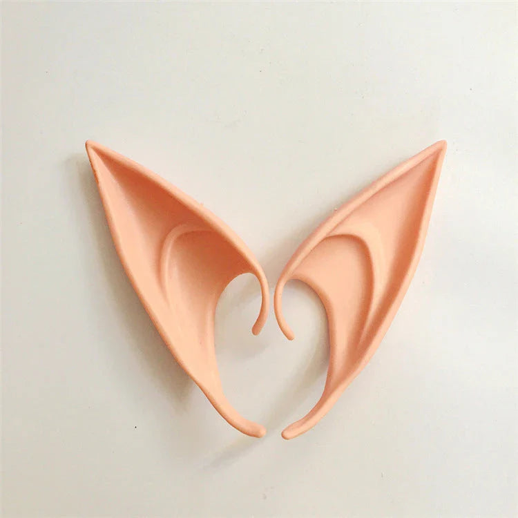 A pair of soft, flexible elf ears in various colors and sizes, perfect for Halloween costume accessories.