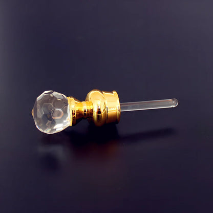 Arabic style glass perfume bottle with zinc alloy hardware and metal crystal accessories