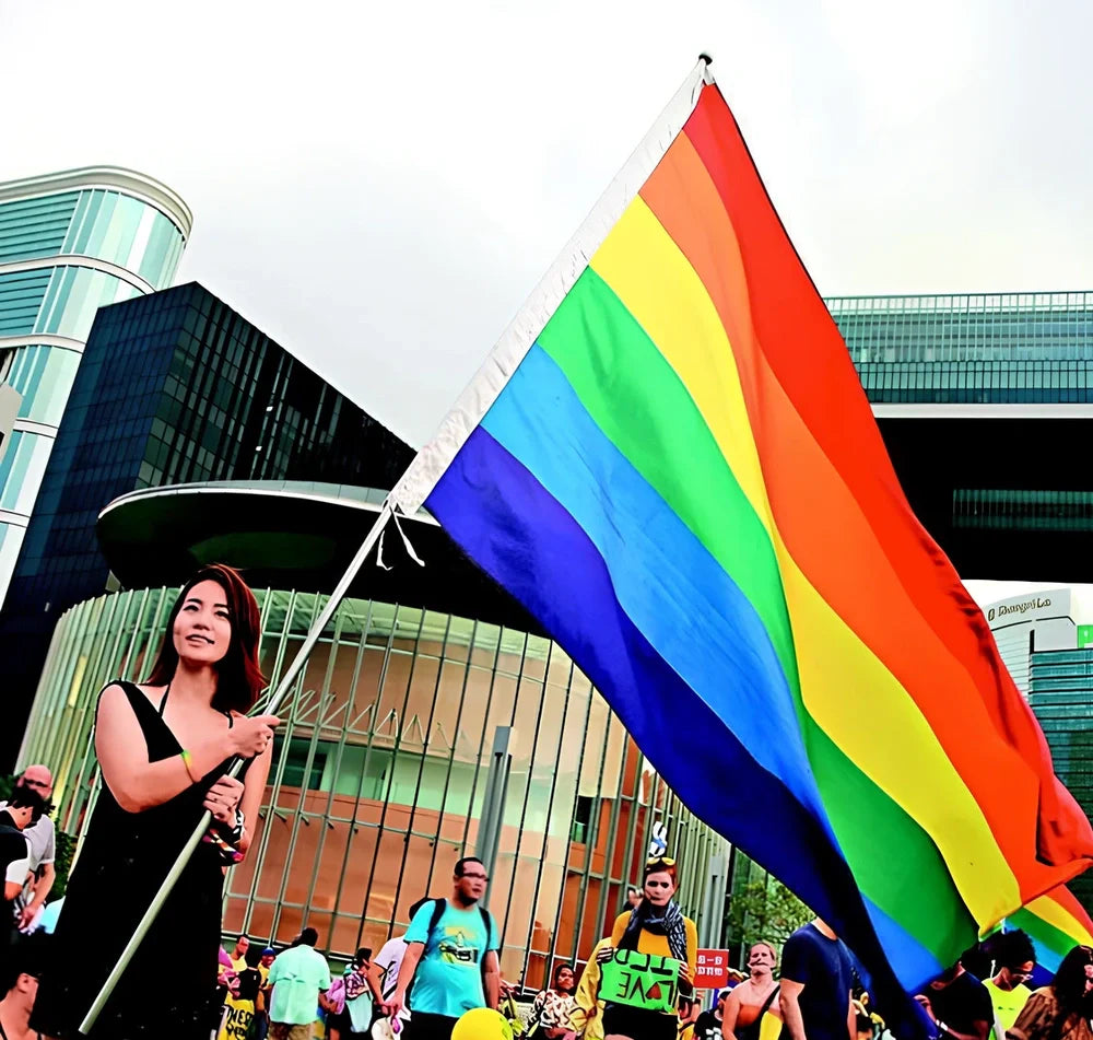 Pride LGBT rainbow flag 90x150cm with double-sided printing showing vivid colours