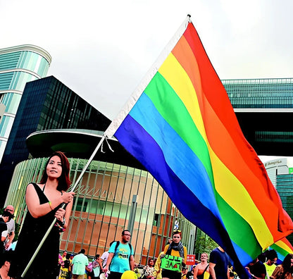 Pride LGBT rainbow flag 90x150cm with double-sided printing showing vivid colours
