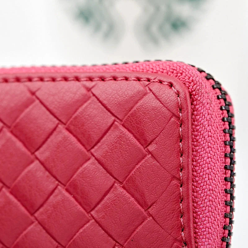 Men's woven leather car key case in multiple colors