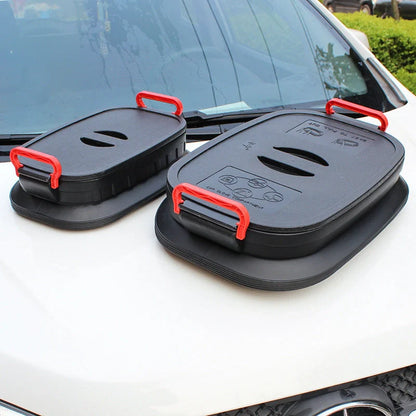 Vehicle-mounted retractable fishing car washing bucket in black and red