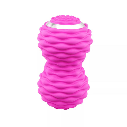 Electric peanut fascia massage ball in black, sky blue, or rose red for deep tissue relief