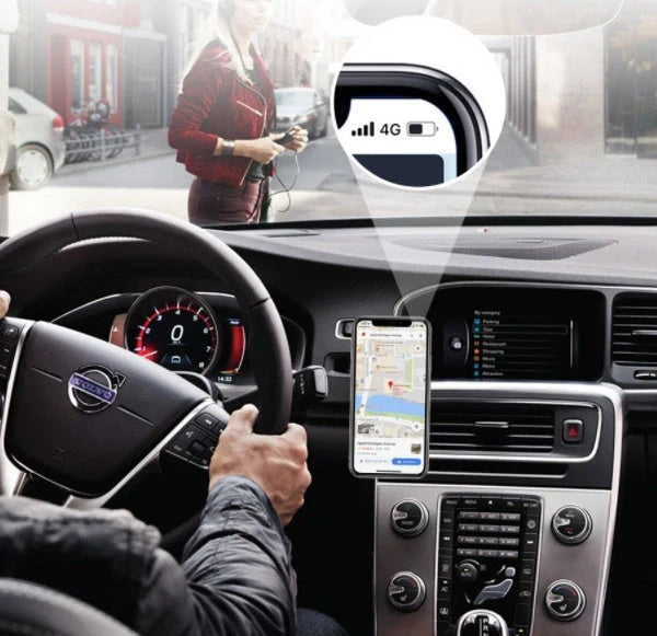 F6 Strip Plate Magnetic Car Phone Holder with steel spring frame in grey