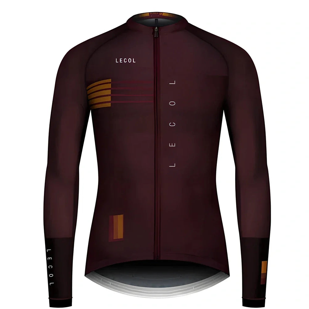 Autumn full sleeve cycling jersey for men with moisture-wicking fabric and ergonomic cycling cut