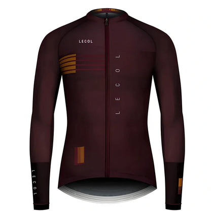 Autumn full sleeve cycling jersey for men with moisture-wicking fabric and ergonomic cycling cut