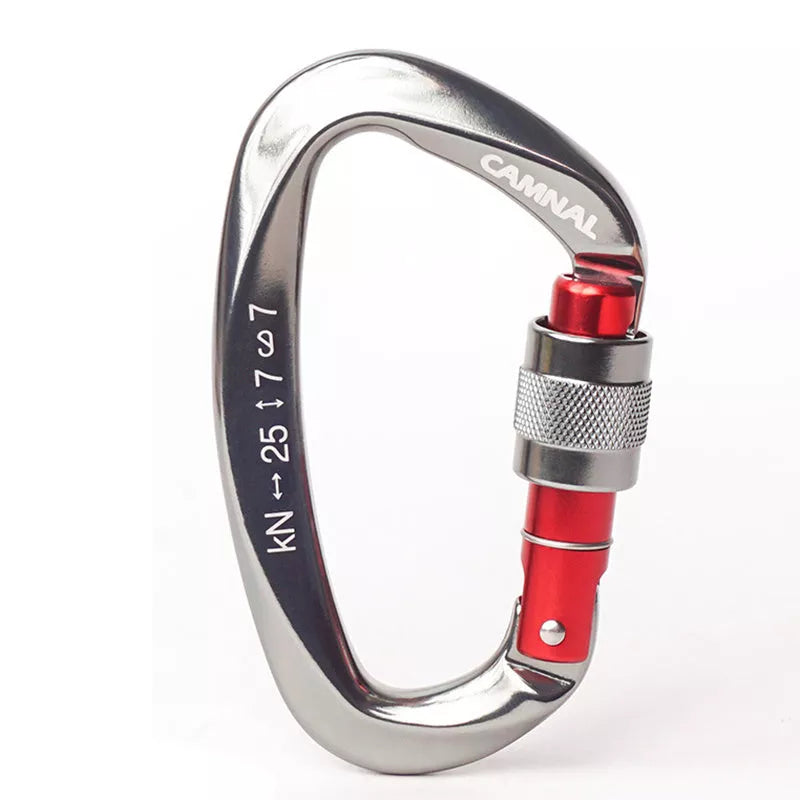 High-strength 7075 aviation aluminum lock climbing safety buckle in multiple colors