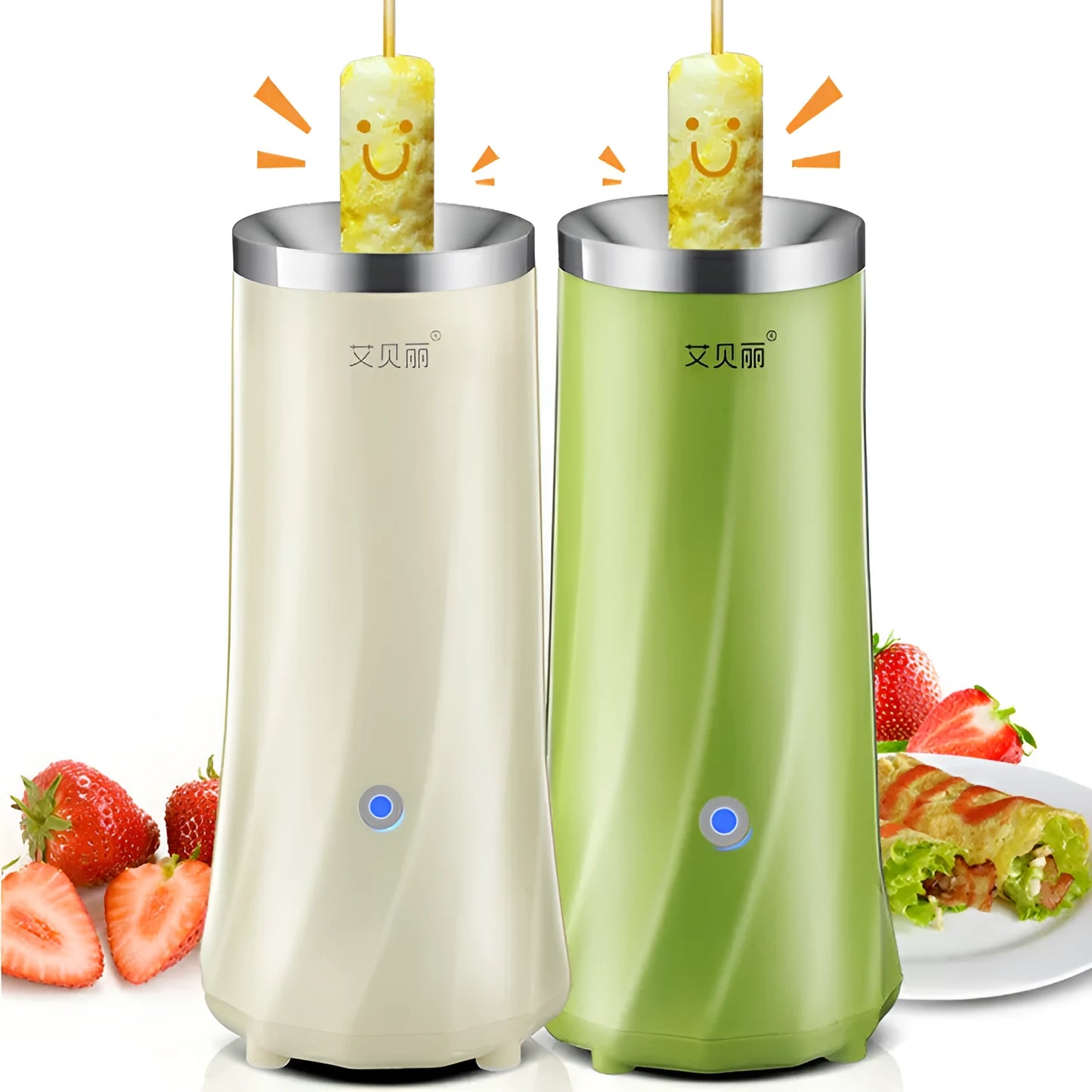 Beige white automatic mini breakfast machine with compact CH-style design