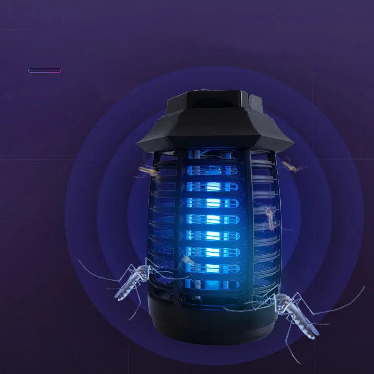 Black aromatherapy mosquito lamp with UV glass tube for insect control in homes and offices