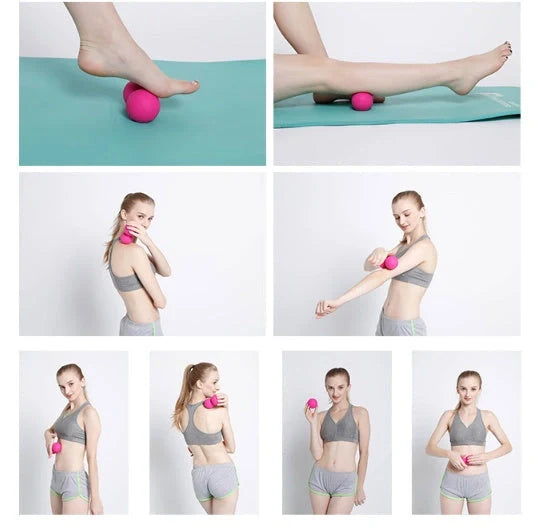 High-Density Peanut Massage Ball for fitness, yoga, and pain relief in various colors