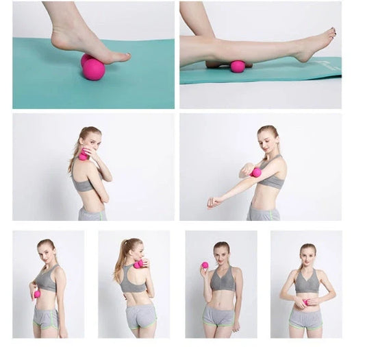 High-Density Peanut Massage Ball for fitness, yoga, and pain relief in various colors