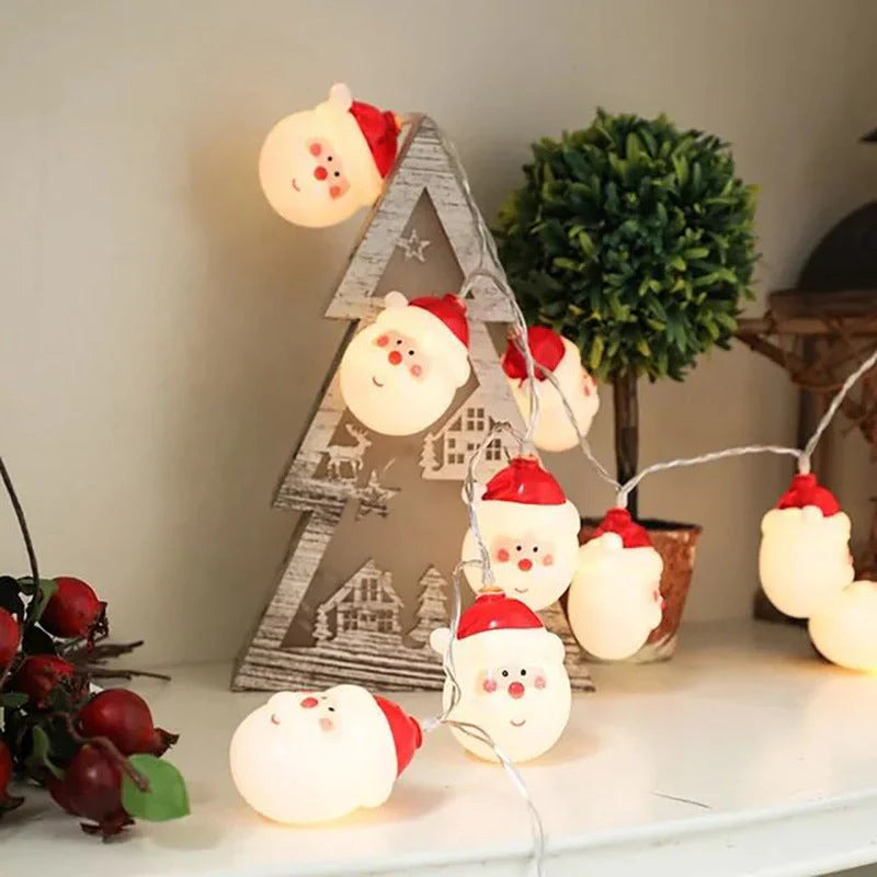 Santa Claus LED string lights for Christmas tree decoration, waterproof, 1.5m length