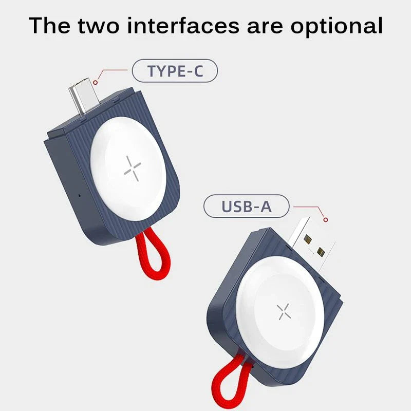 Portable magnetic wireless charger for Apple Watch with fast charging and compact design