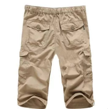 Men's Summer Leisure Cropped Cotton Pants in various colors and sizes