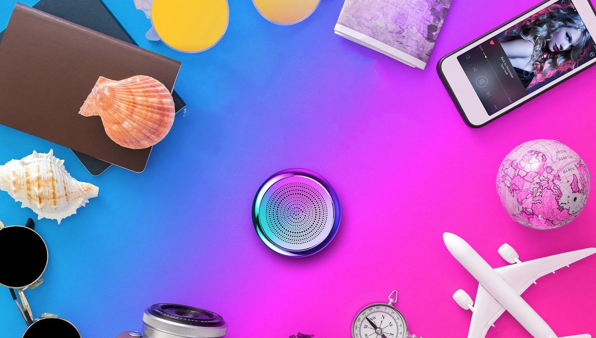 VVADI mini Bluetooth speaker with aluminium alloy shell, 3W output, 6-hour battery and USB charging, in Black, Golden or Red