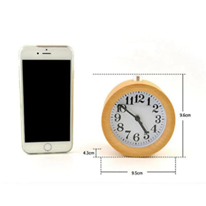Solid beech wood silent alarm clock with 4-inch display and wooden finish