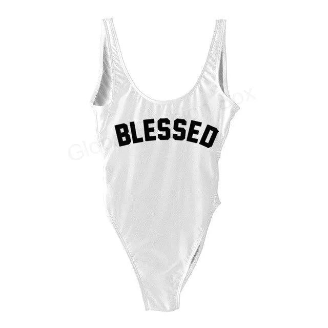 Blessed Swimsuit in various colors, made from durable polyester and nylon