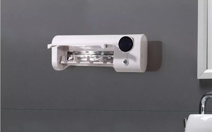 Smart UV Toothbrush Holder in white with LCD display for sterilization timing