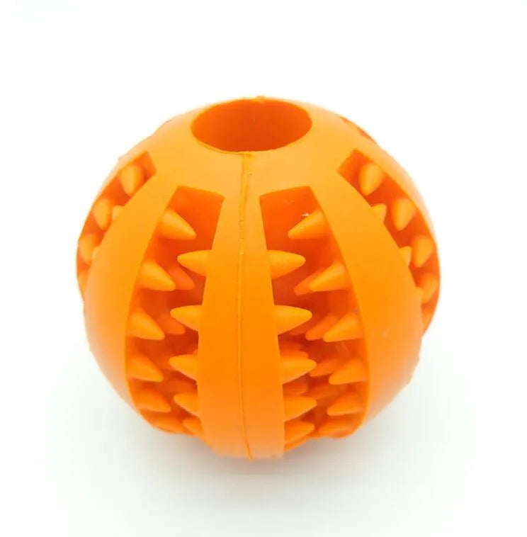 Natural silica gel dog ball toy in blue, green and red, 5cm and 7cm slow feeder treat dispenser