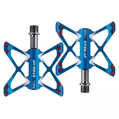 Bicycle Palin Foot Pedal PD-M56 in carbon black, titanium silver, and bright gold