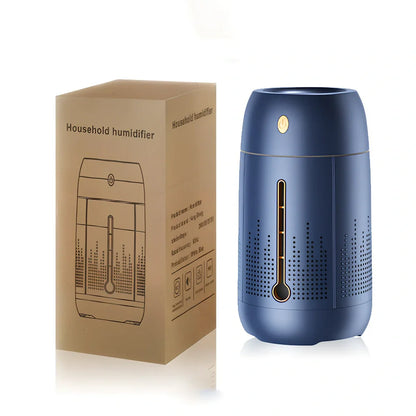 Round USB plug-in aromatherapy humidifier with ambient light and 1.0-2.5 litre water capacity